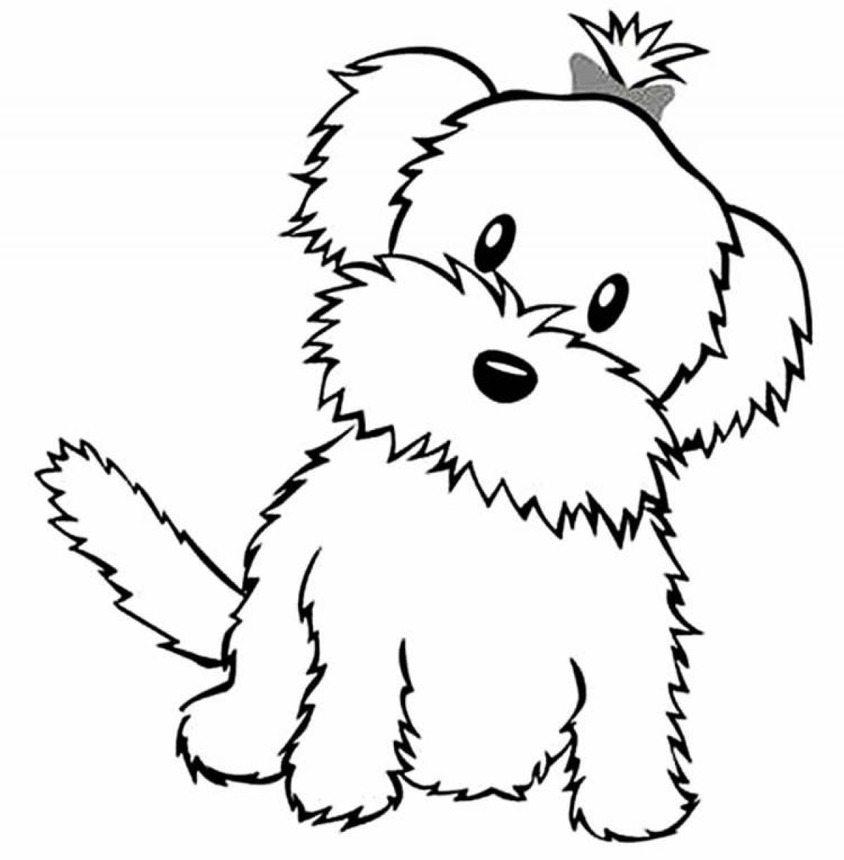 Snuggly coloring page dog