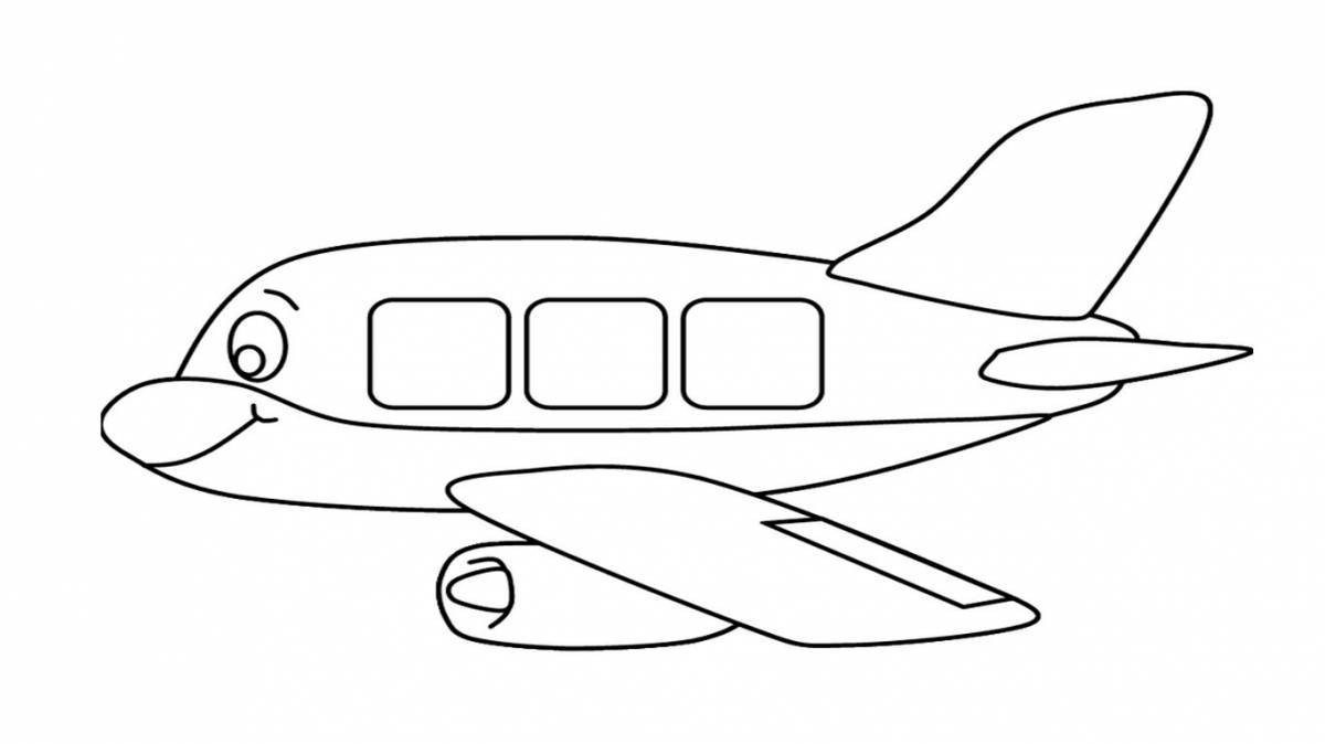 Playful airplane coloring page
