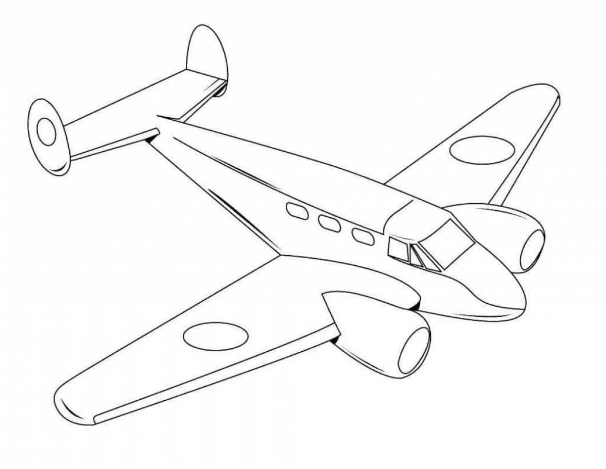 Fat plane coloring page