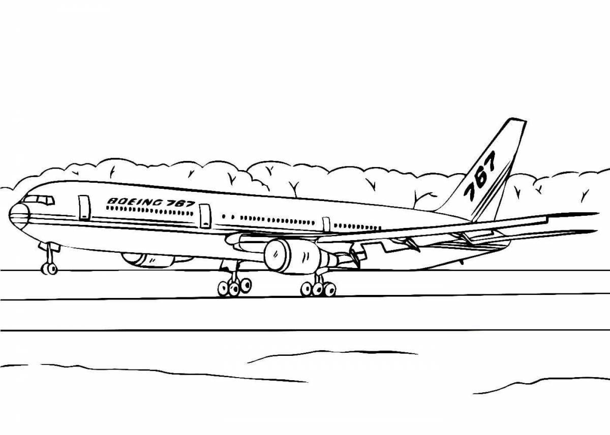 Shining plane coloring page
