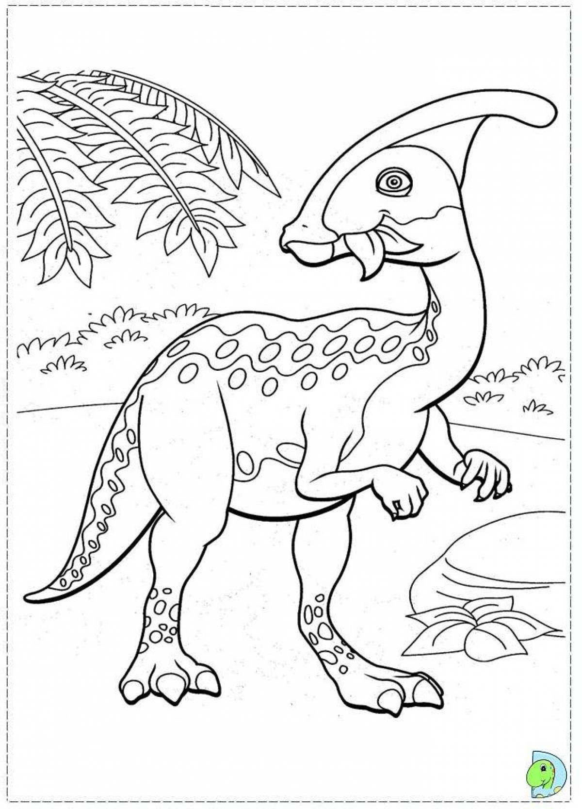 Яркая раскраска динозавр