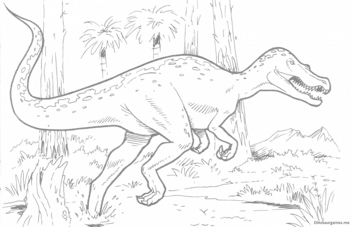 Ferocious dinosaur coloring book