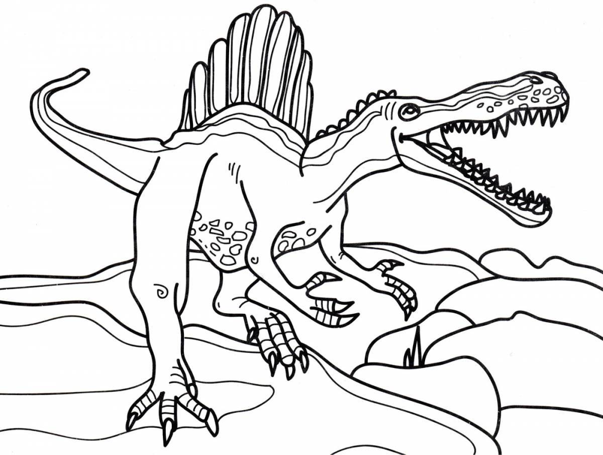 Экзотическая раскраска динозавр