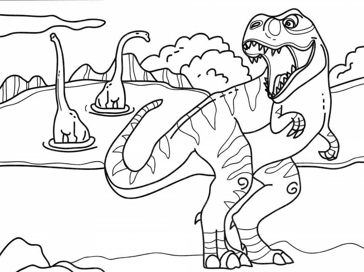 Креативная раскраска динозавр