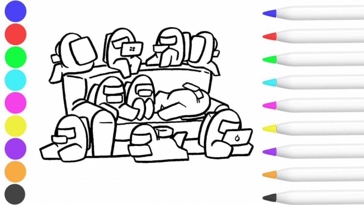 Glowing coloring page turn it on