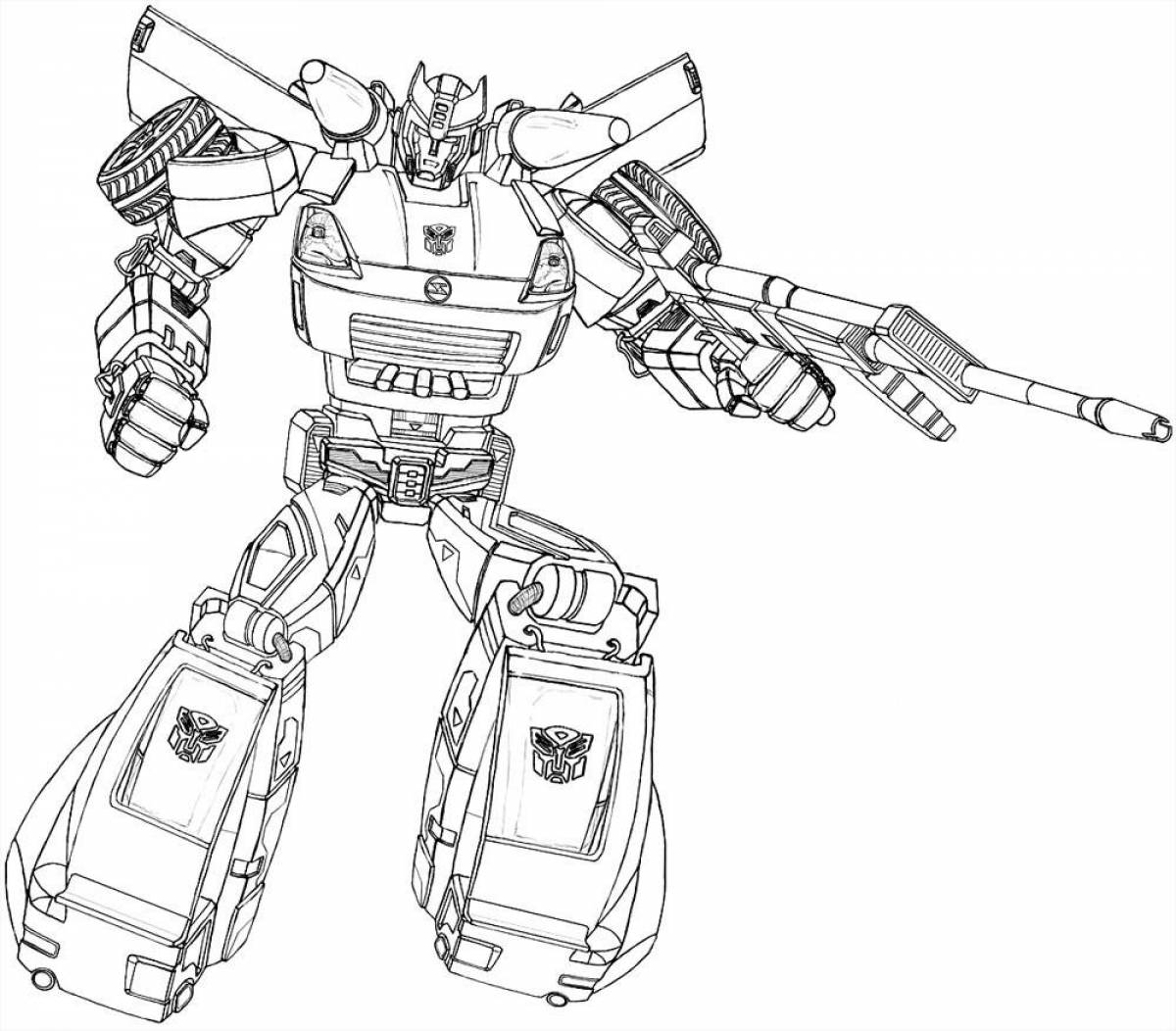 Amazing robot coloring page