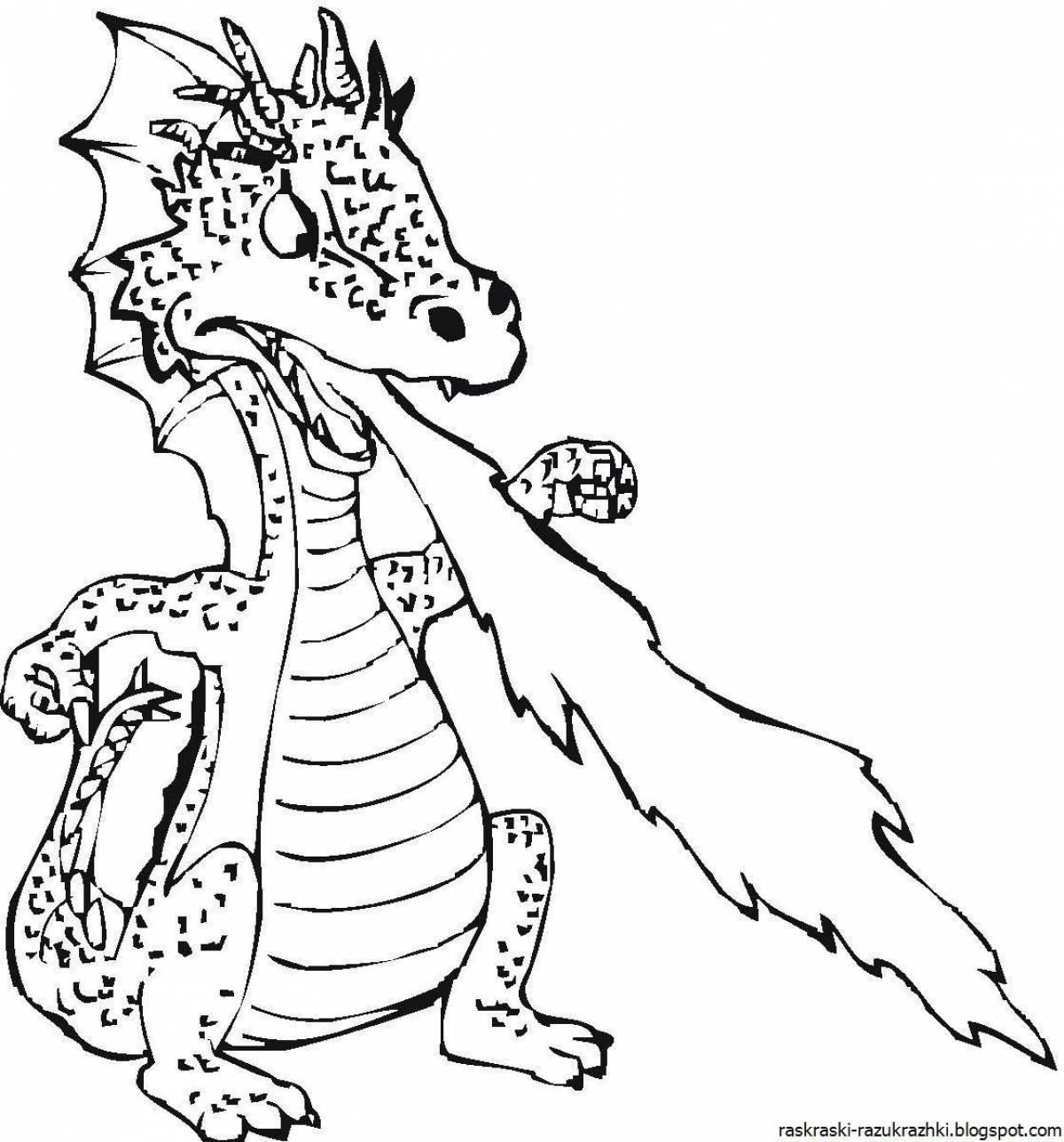 Large dragon coloring page
