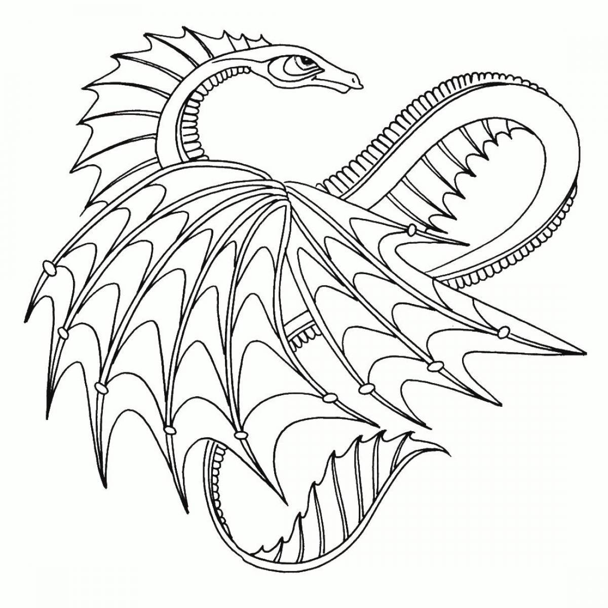Экзотическая раскраска дракона