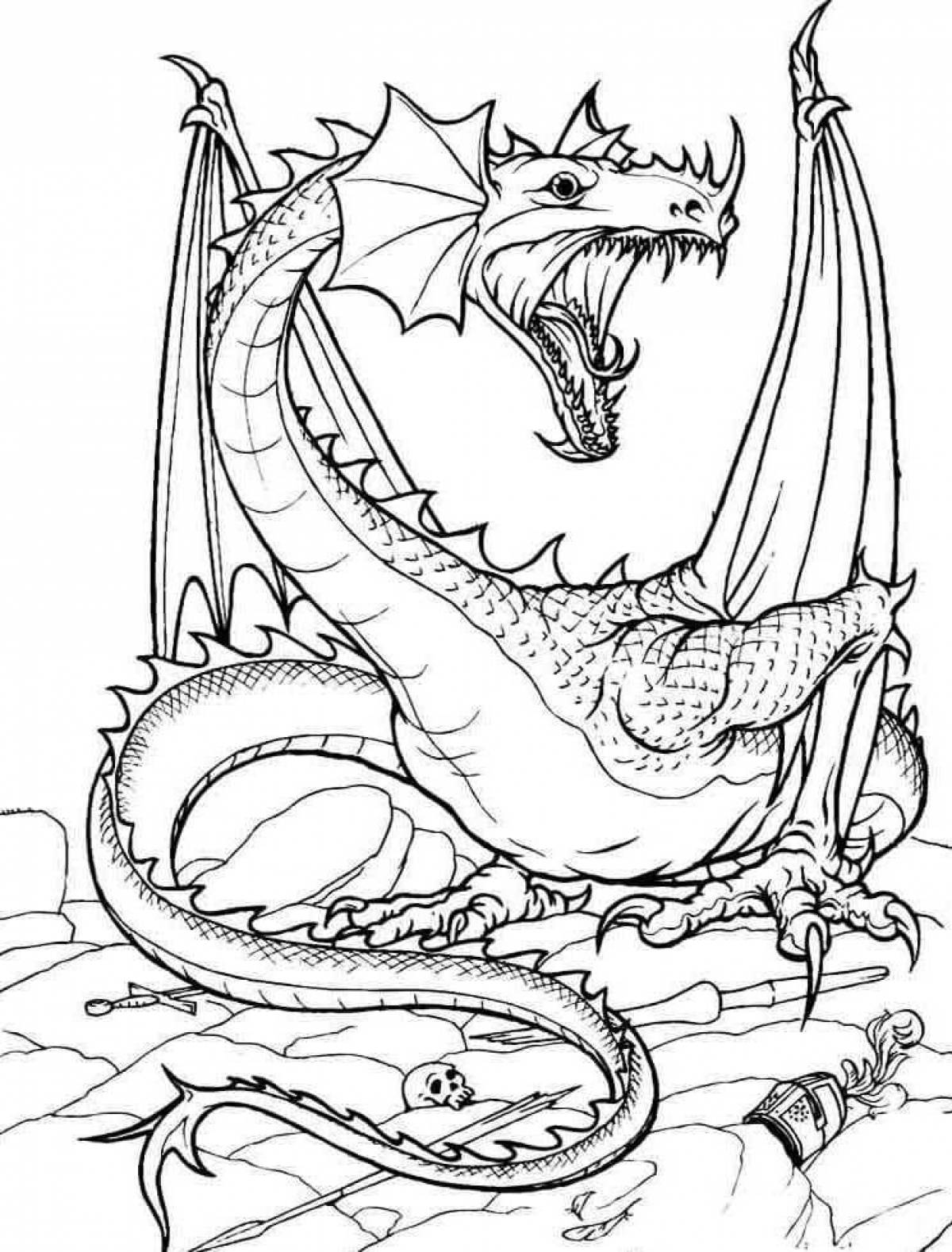 Fantastic dragon coloring book