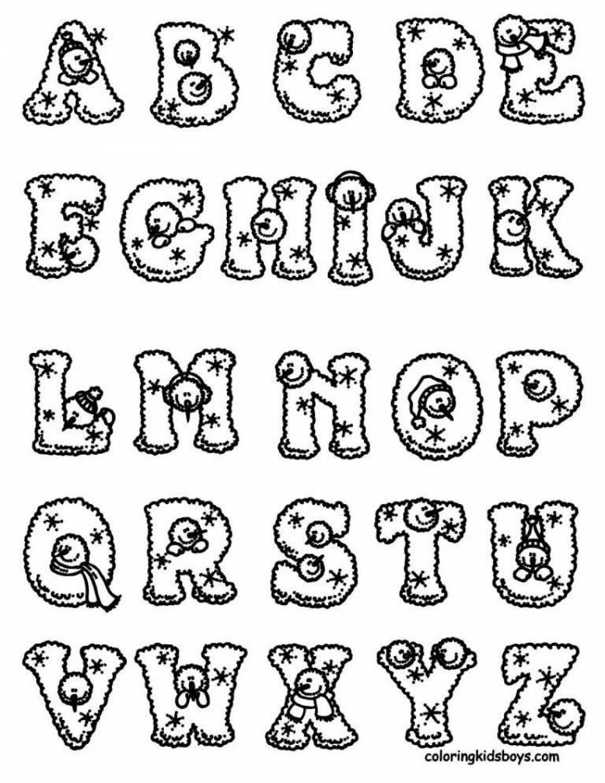 Exciting alphabet knowledge coloring page