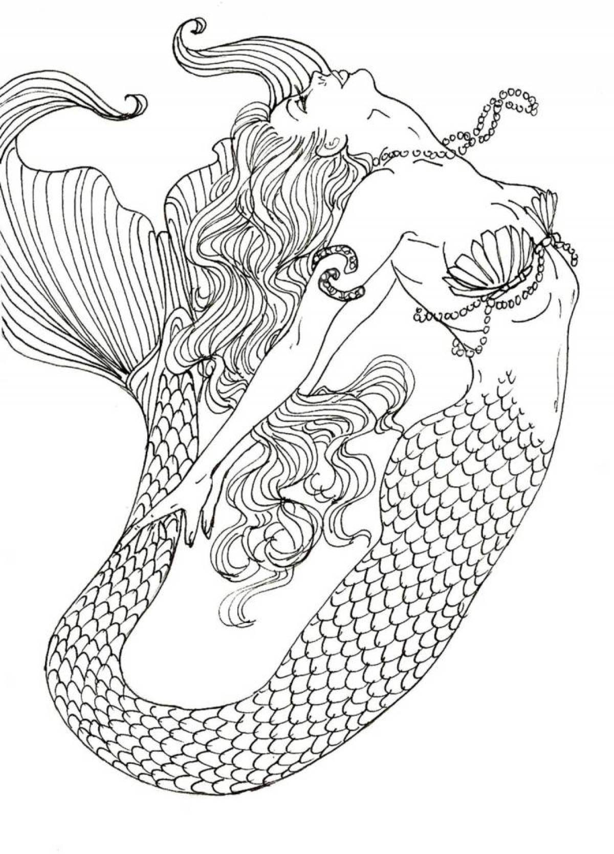 Luminous mermaid coloring book