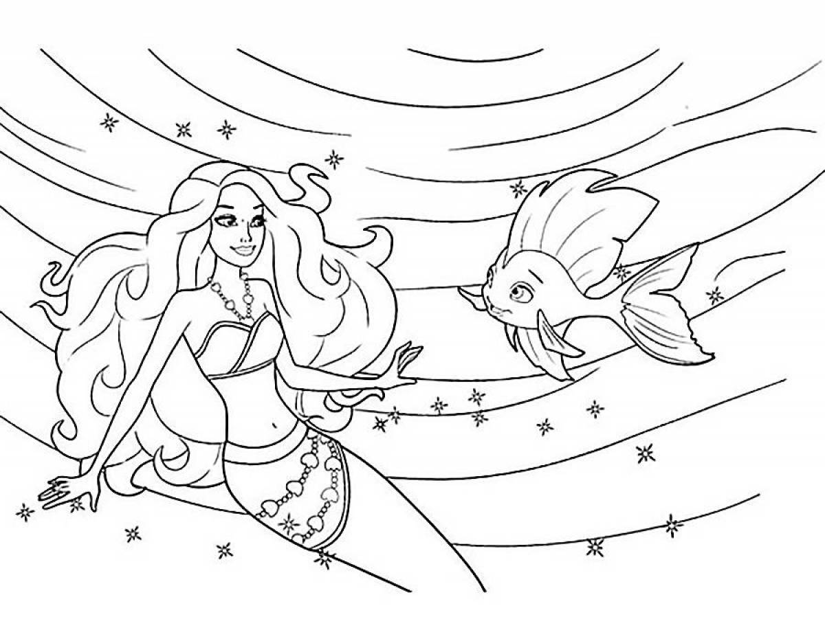 Merry mermaid coloring book