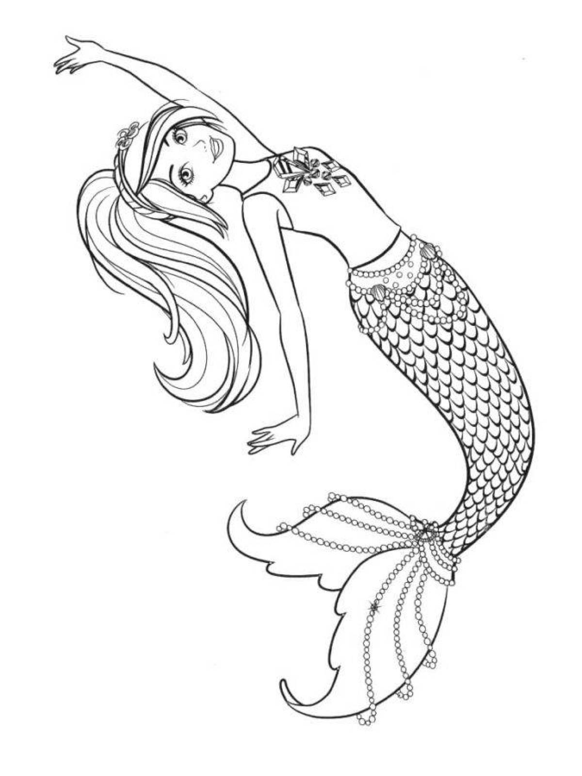 Luxury coloring mermaid