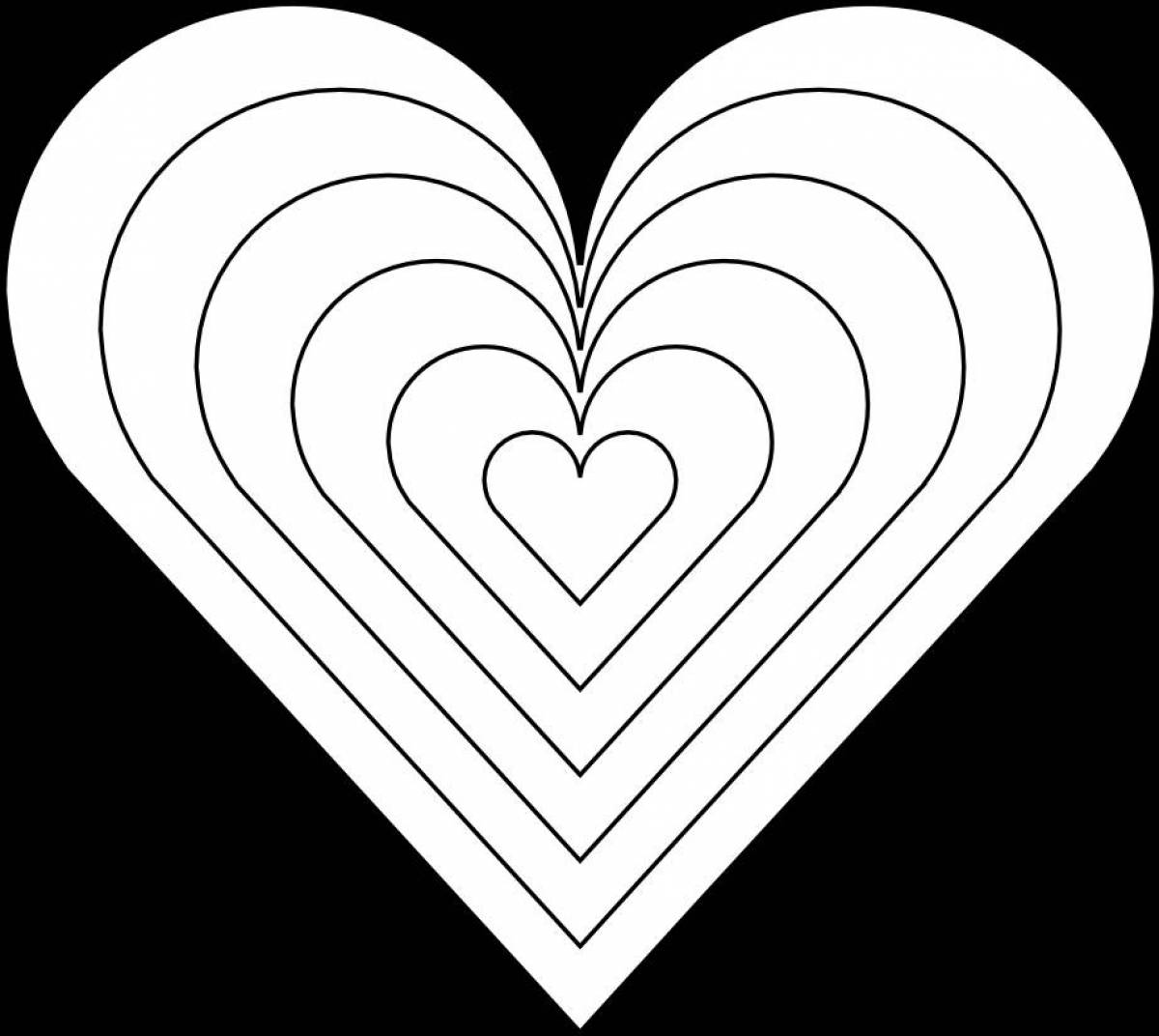 Очаровательная страница раскраски сердца