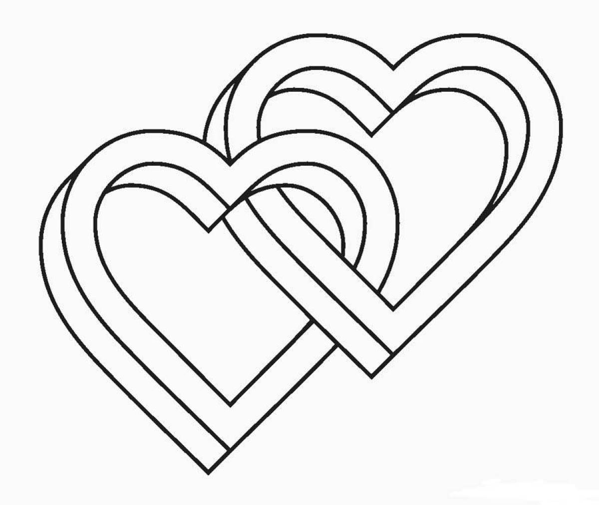 Delightful heart coloring page