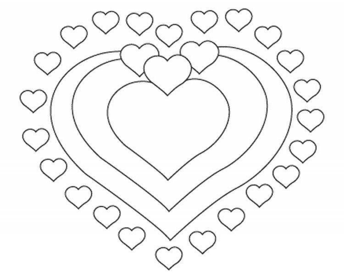 Fluffy heart coloring page