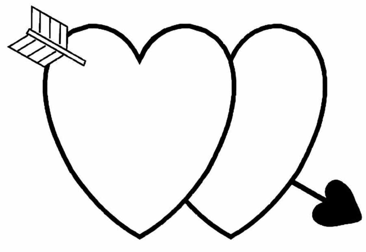 Glamorous heart coloring book