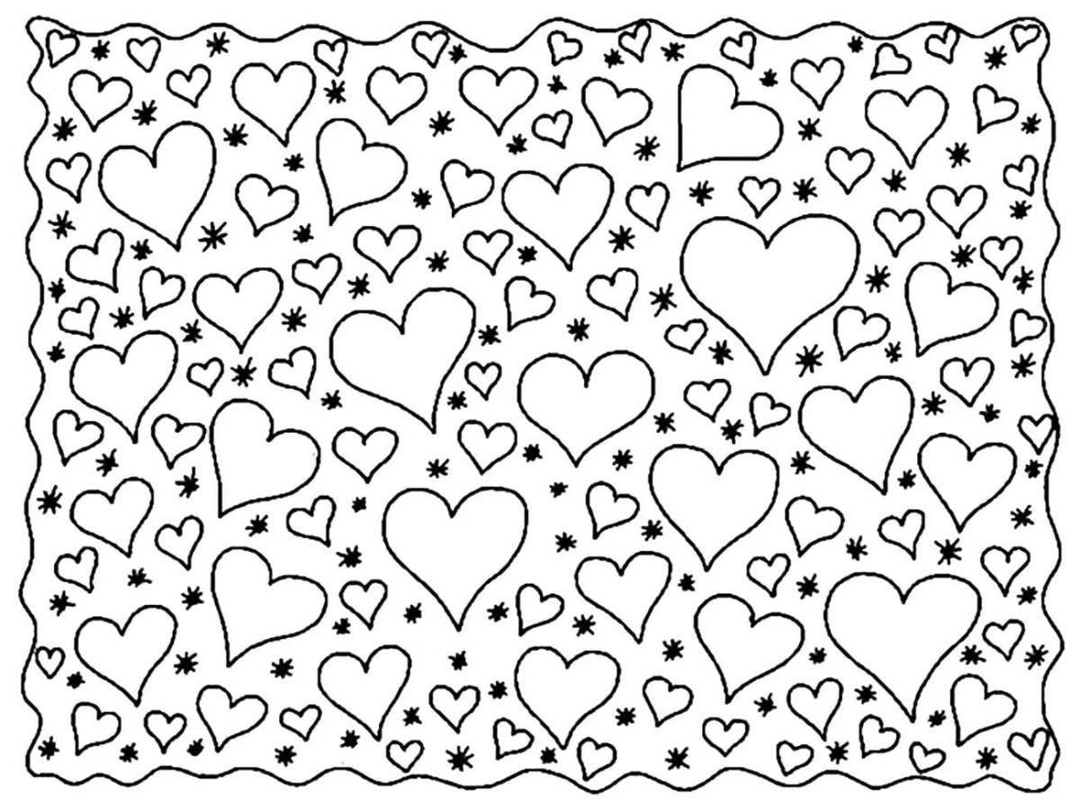 Holiday heart coloring page