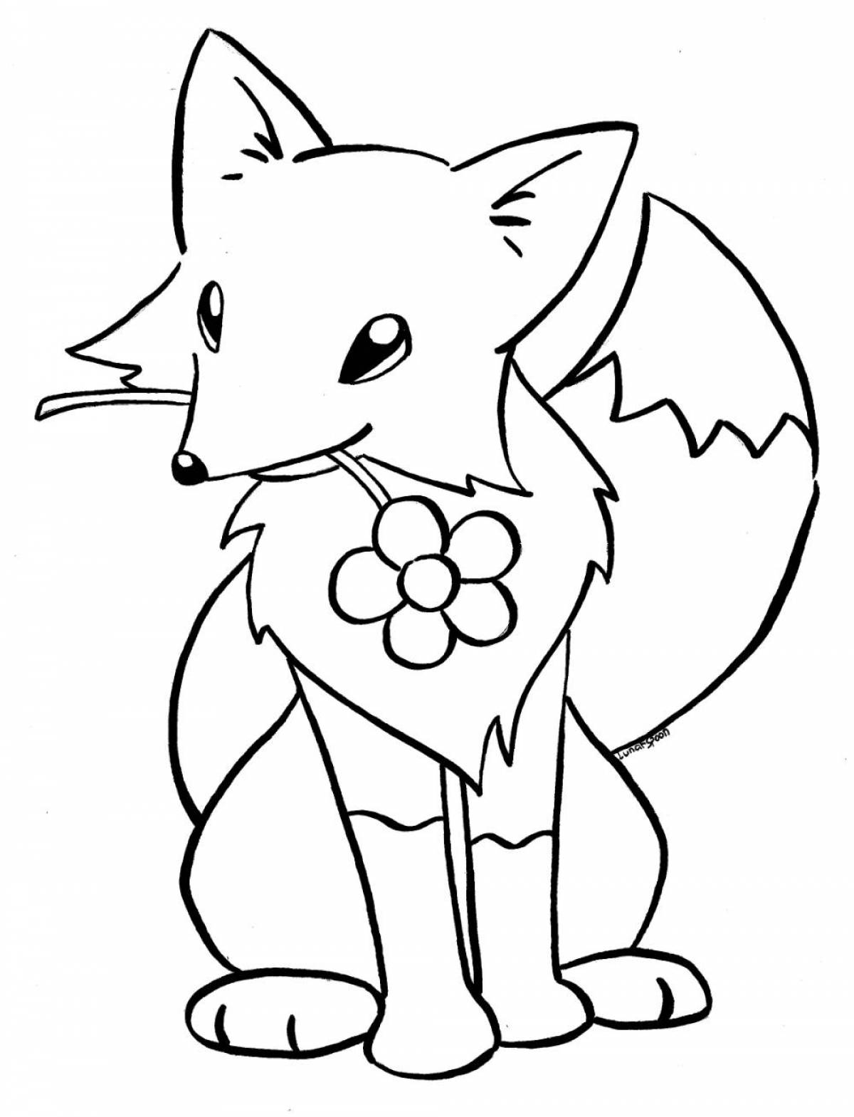 Stylish fox coloring book
