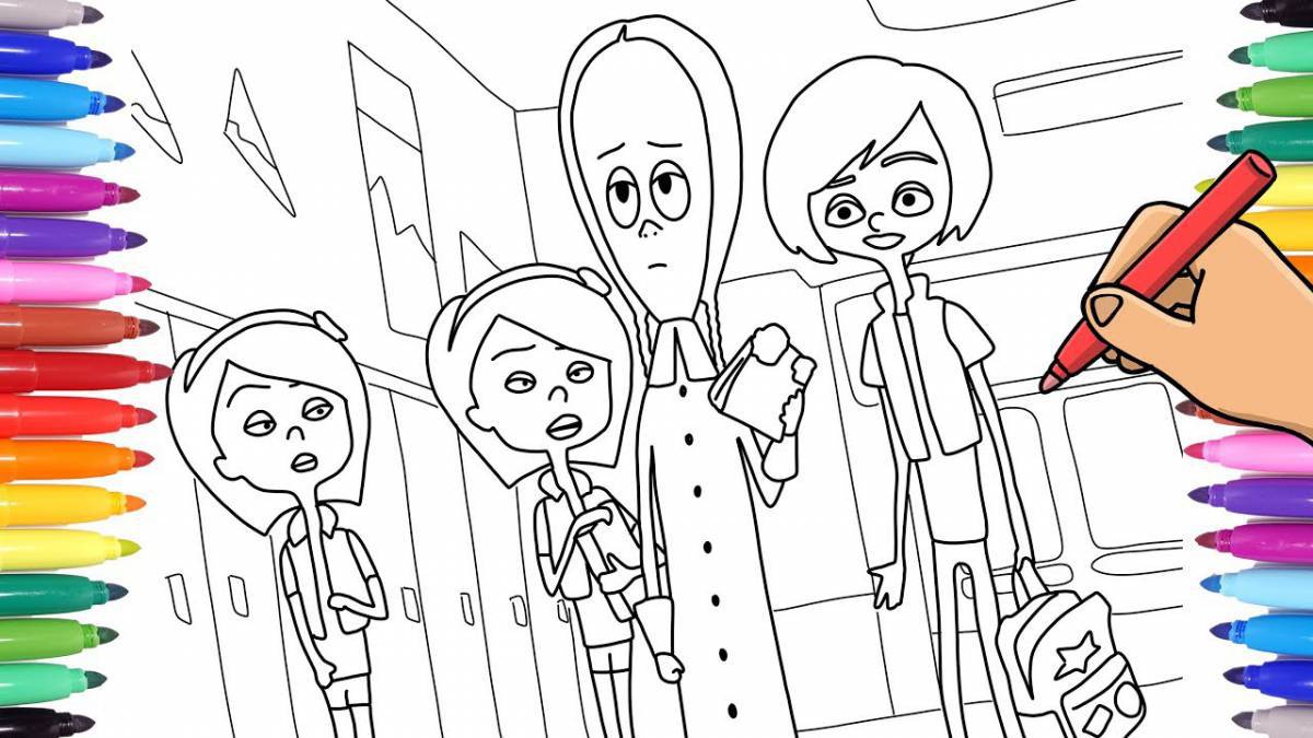 Playful environment coloring page
