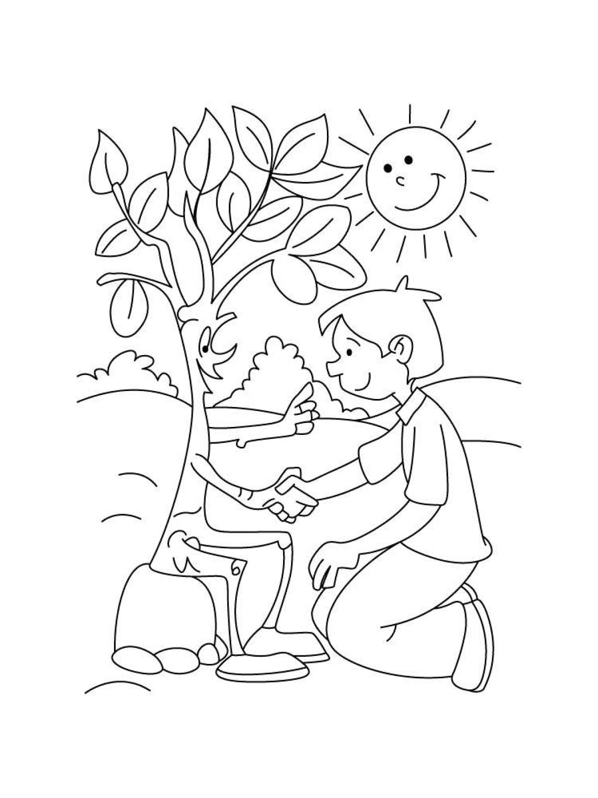 Coloring page magical environment