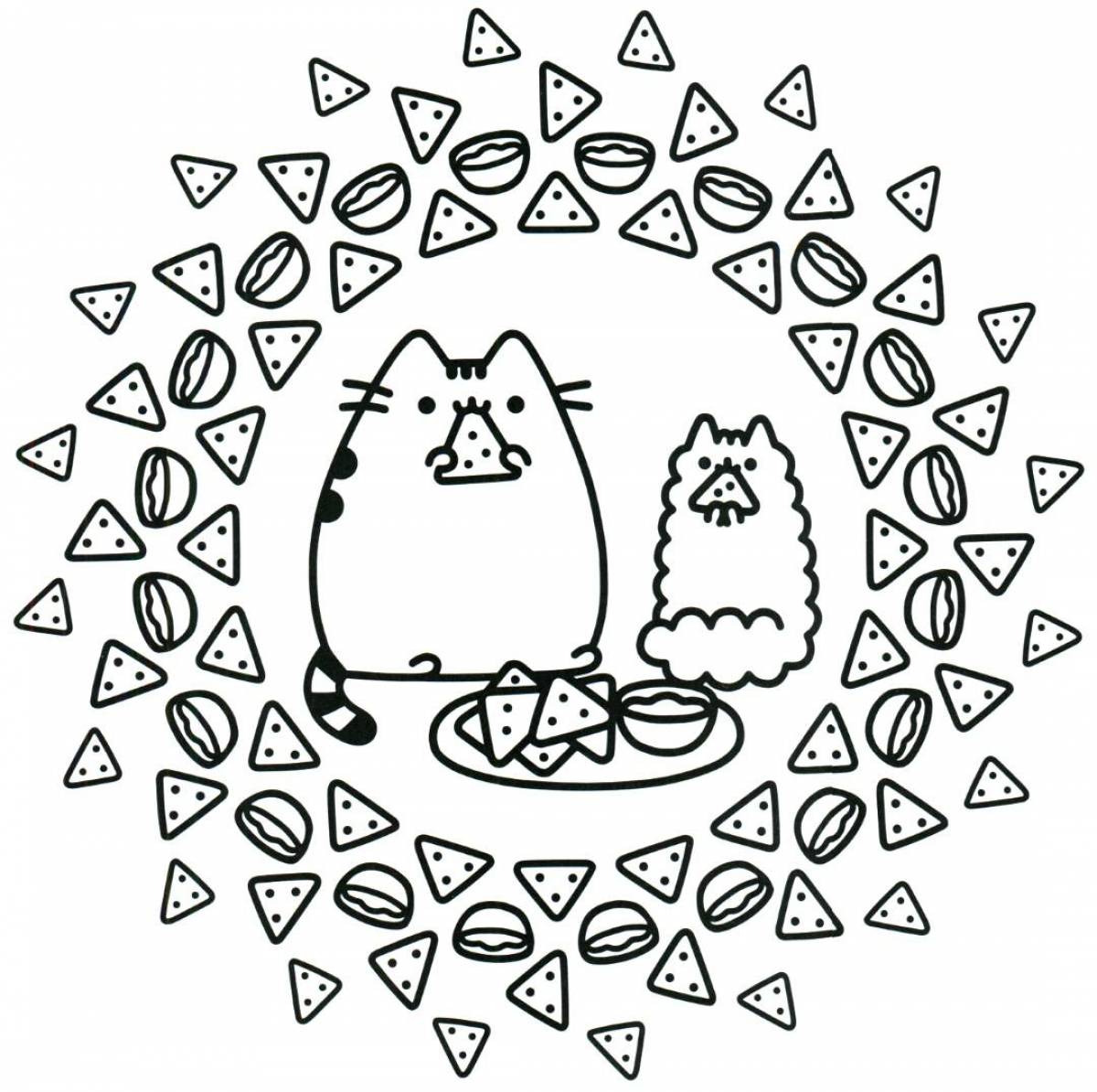 Colouring colorful-delight pusheen