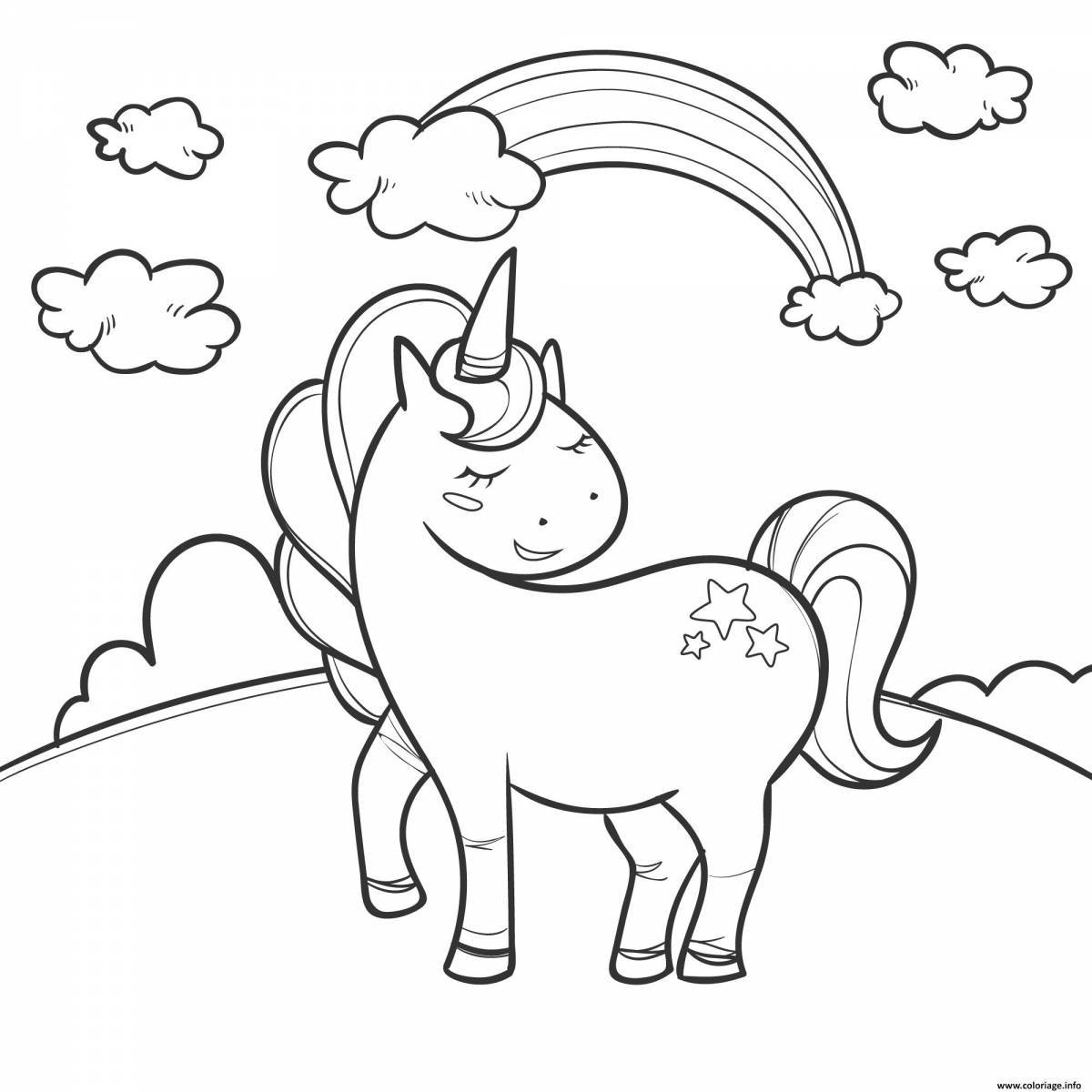 Magic unicorn coloring book for kids