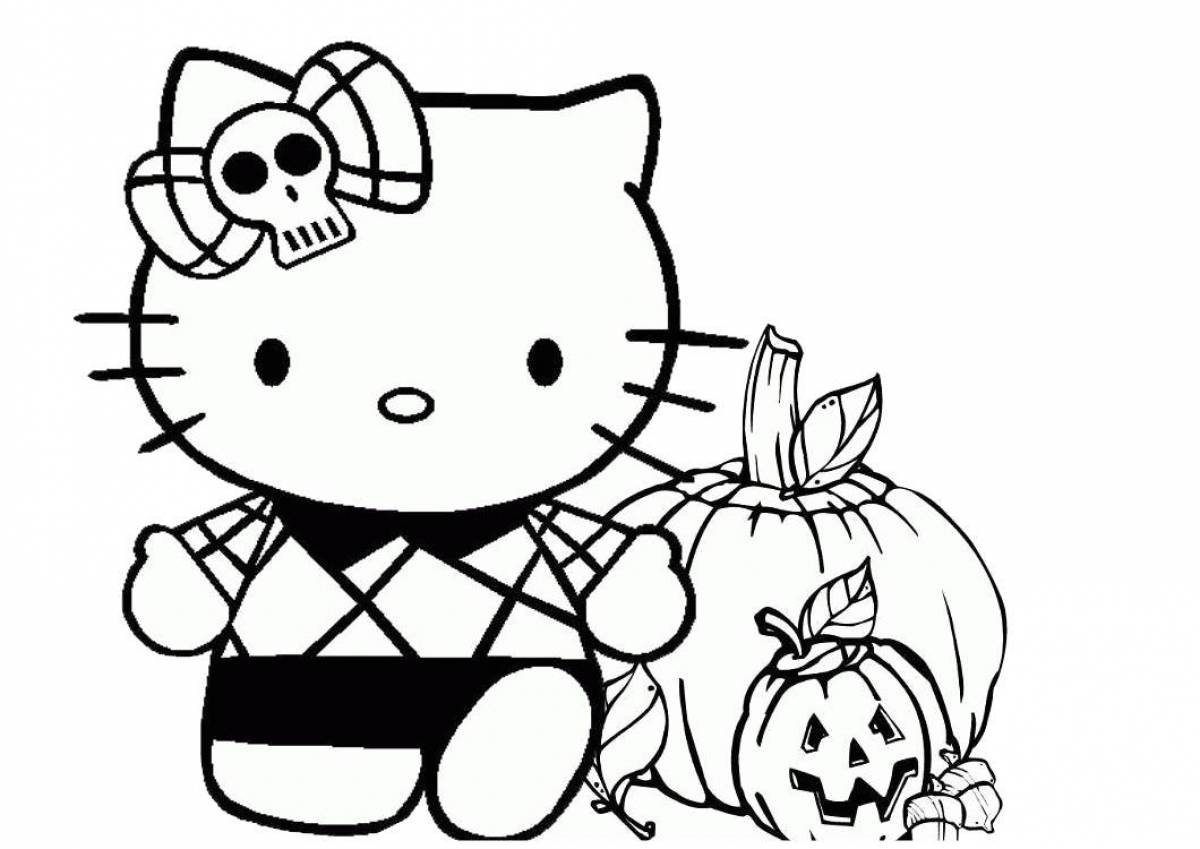Awesome hello kitty coloring page