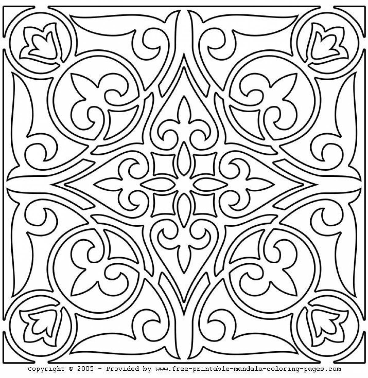 Bright ceramic tile coloring page