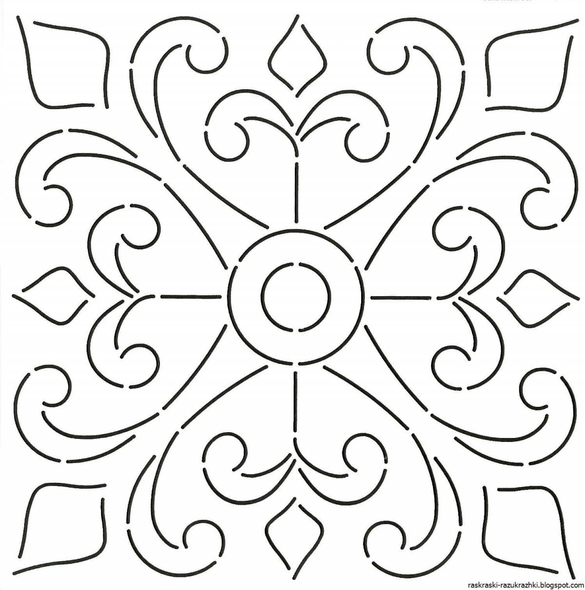 Joyful ceramic tile coloring page