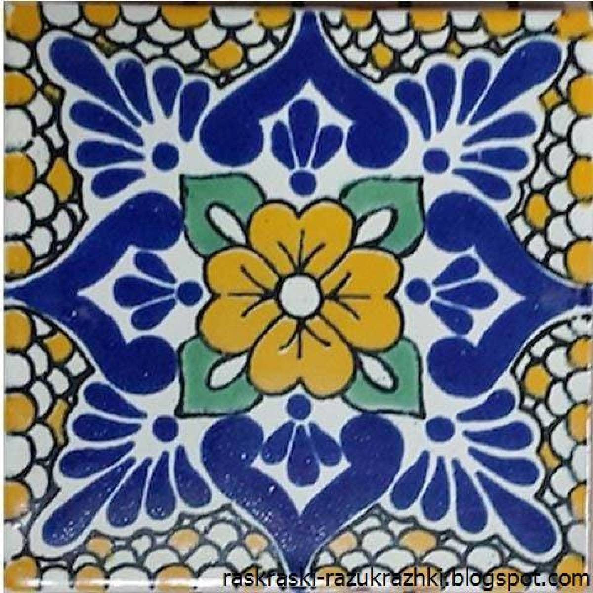 Playful ceramic tile coloring page