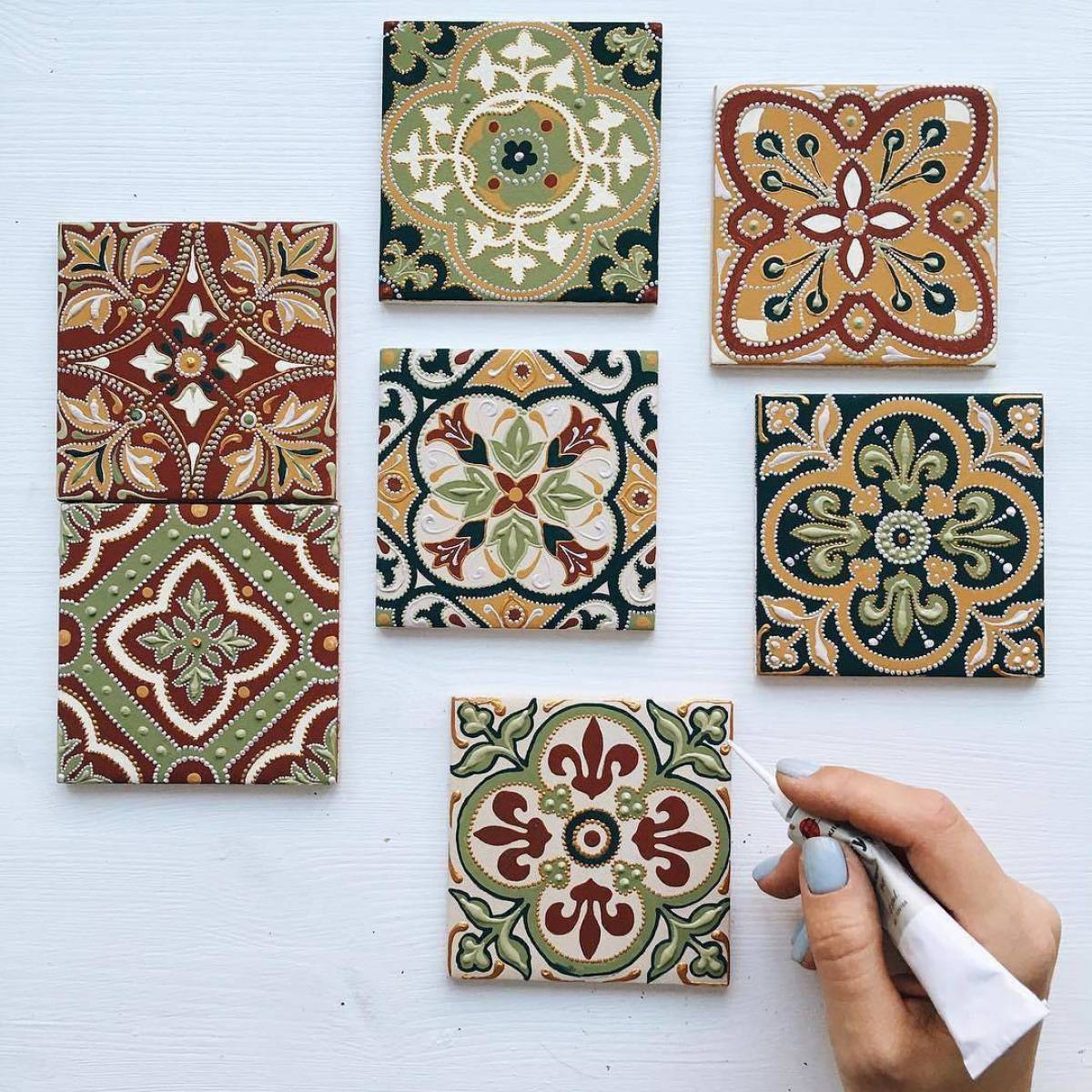 Beautiful ceramic tile coloring page