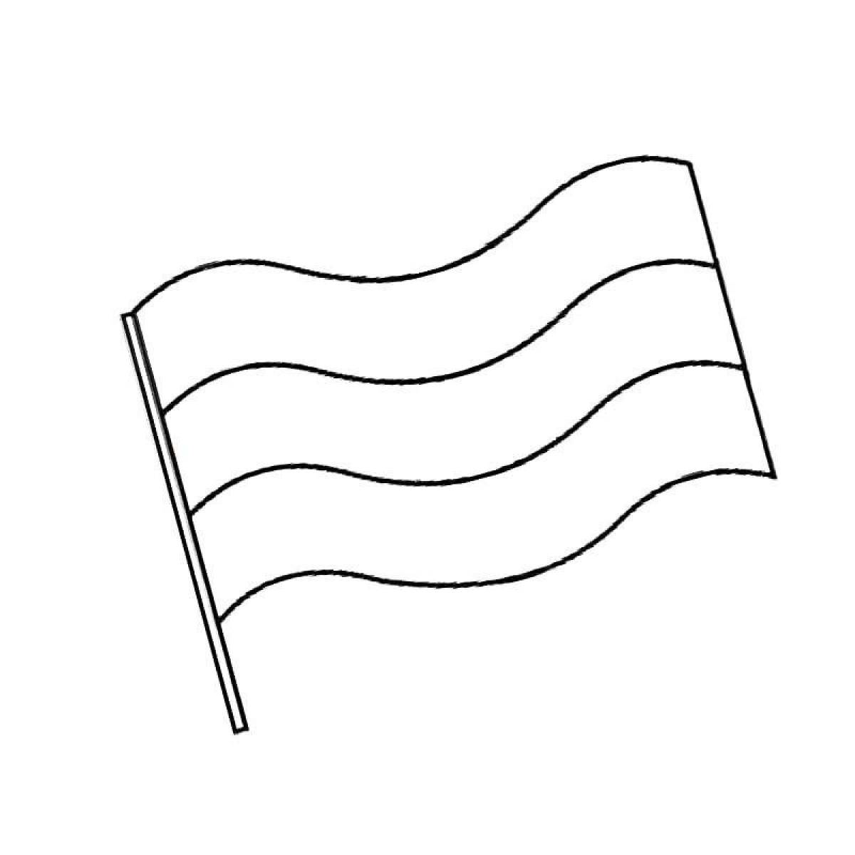 Coloring page glorious flag of russia