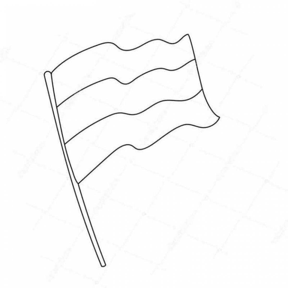 Coloring page joyful flag of russia