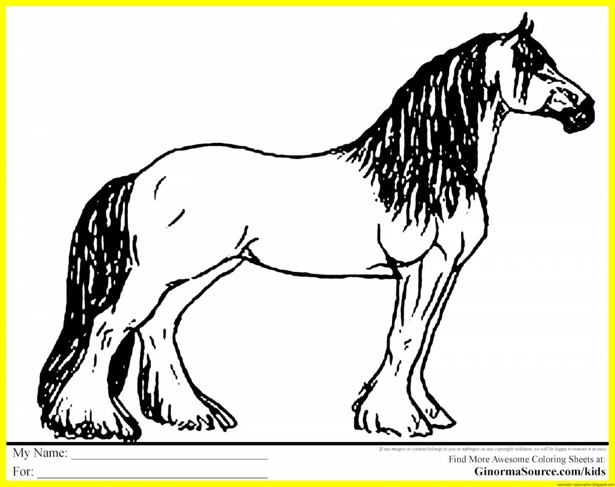 Элегантная раскраска лошадь