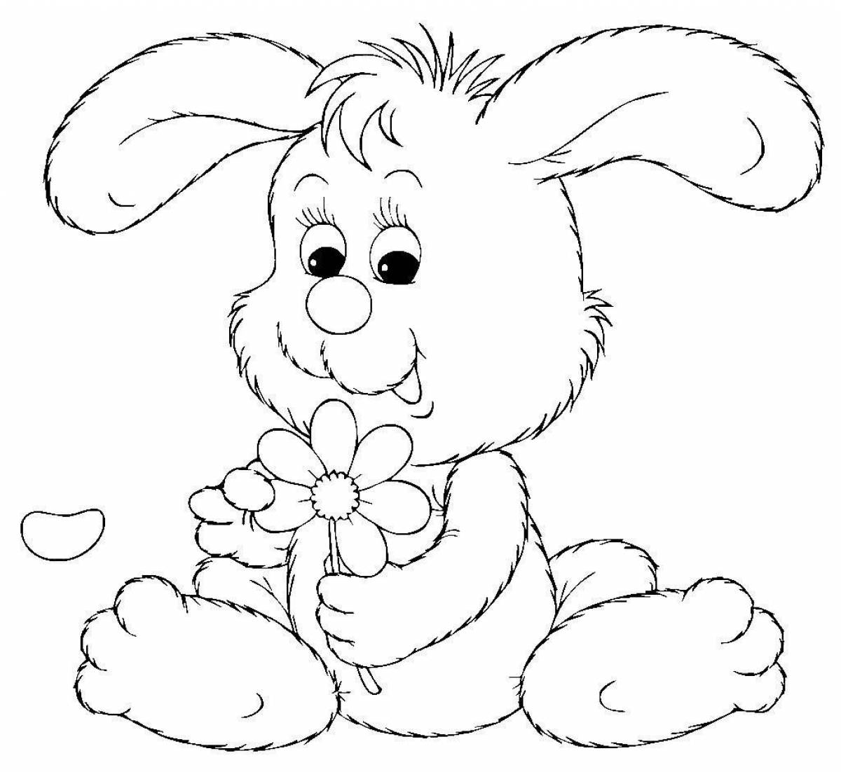 Coloring rabbit with floppy disk