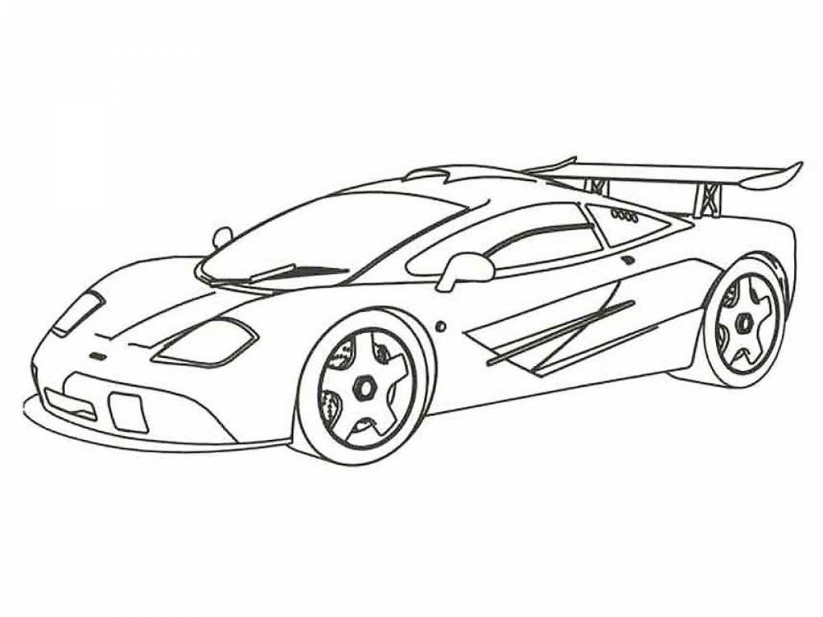Exquisite racing car coloring page