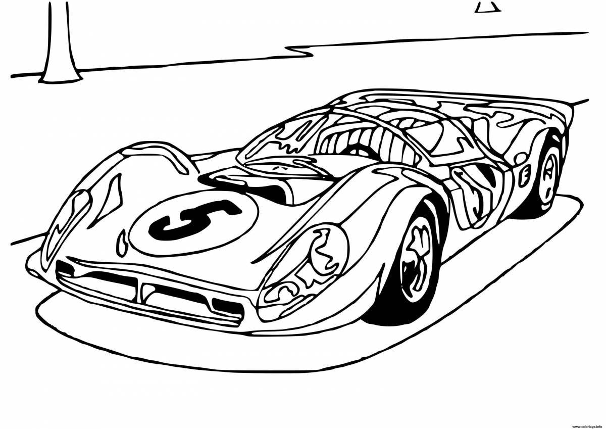 Coloring page of an attractive racing car