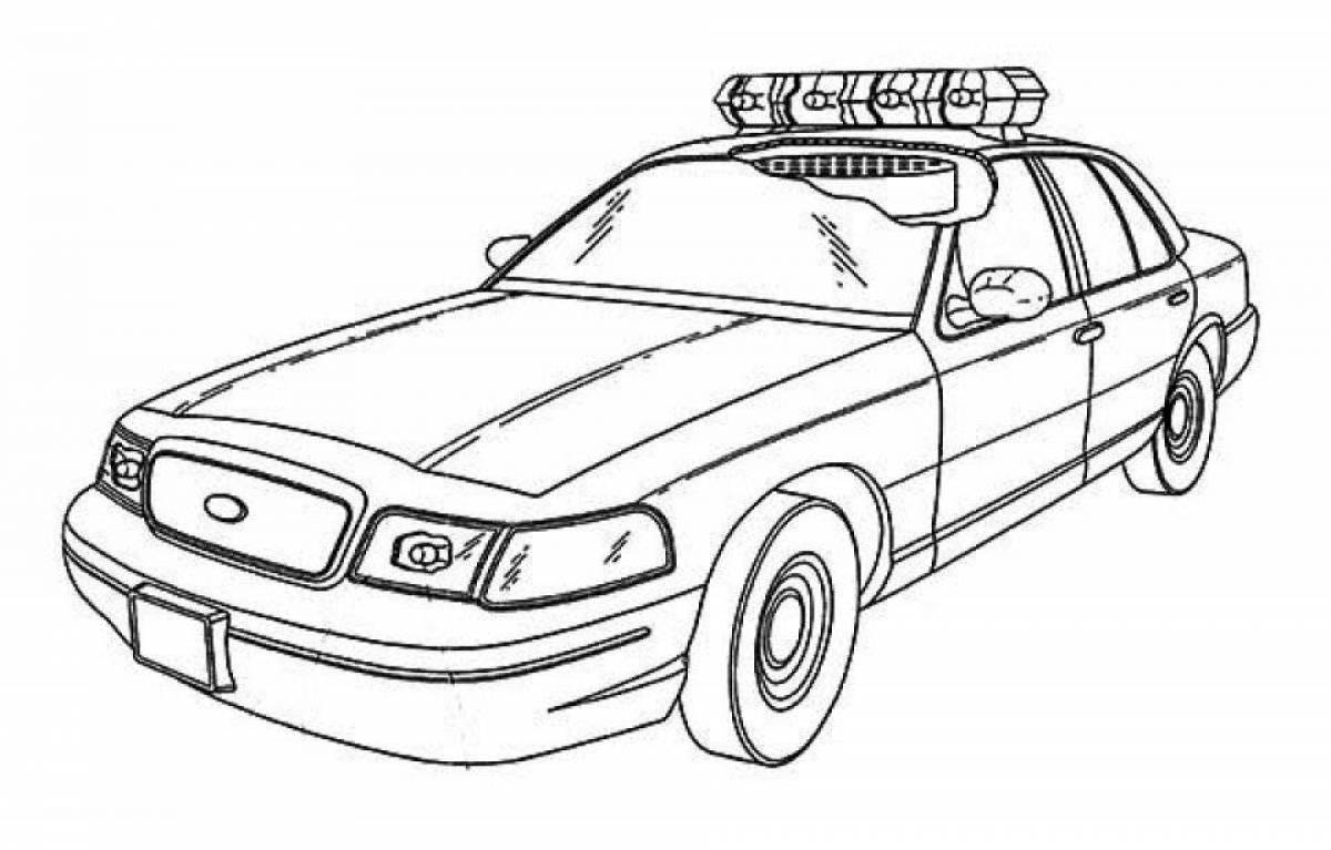 Exquisite police car coloring