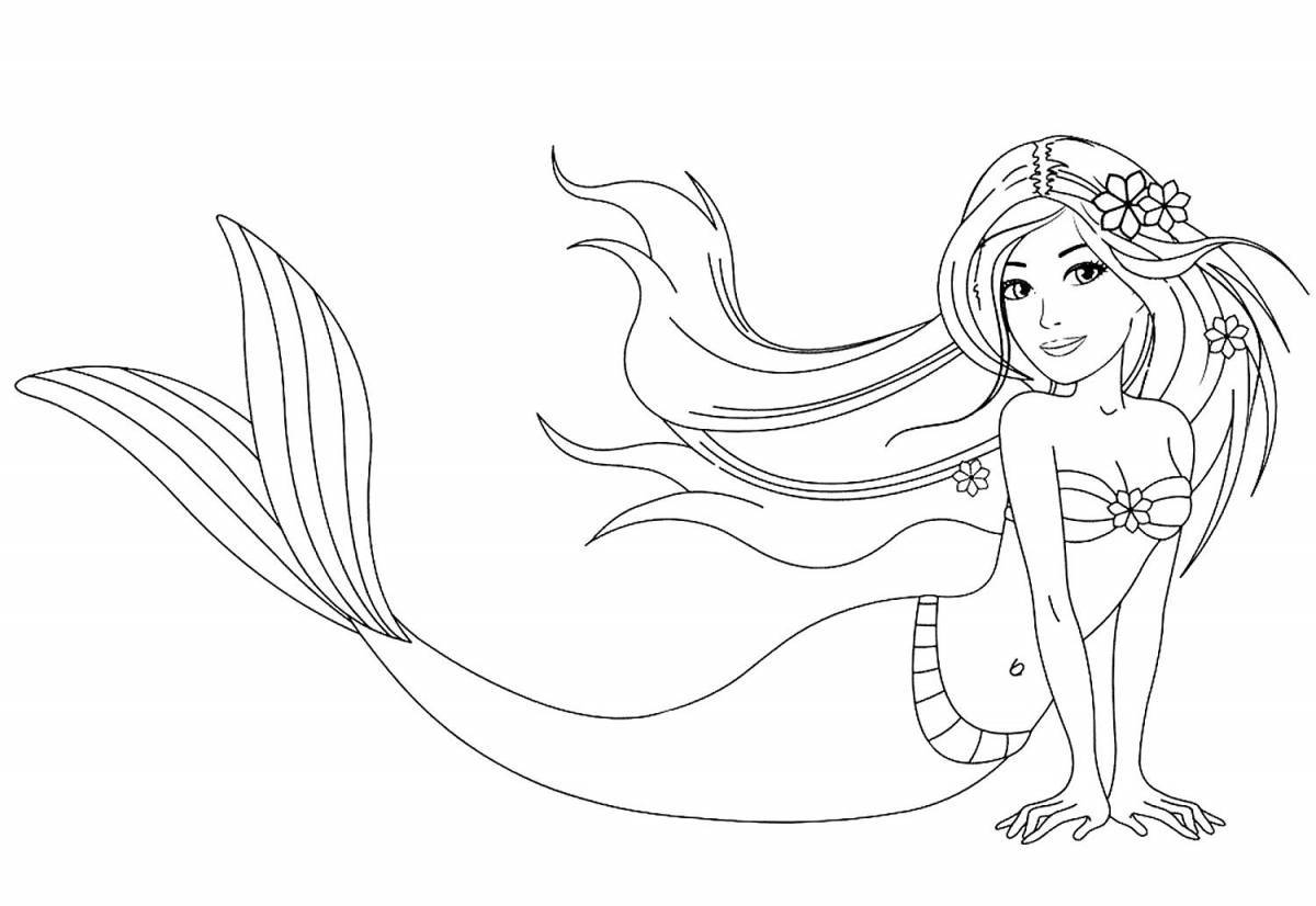 Coloring majestic mermaid