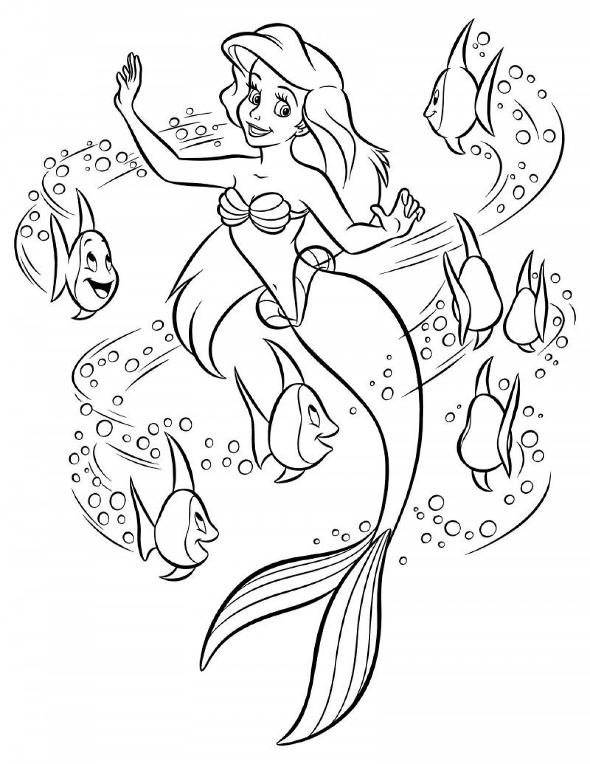 Royal mermaid coloring page