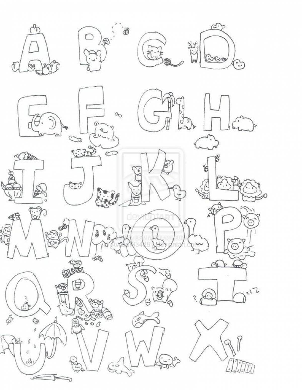 Colouring charming laura alphabet