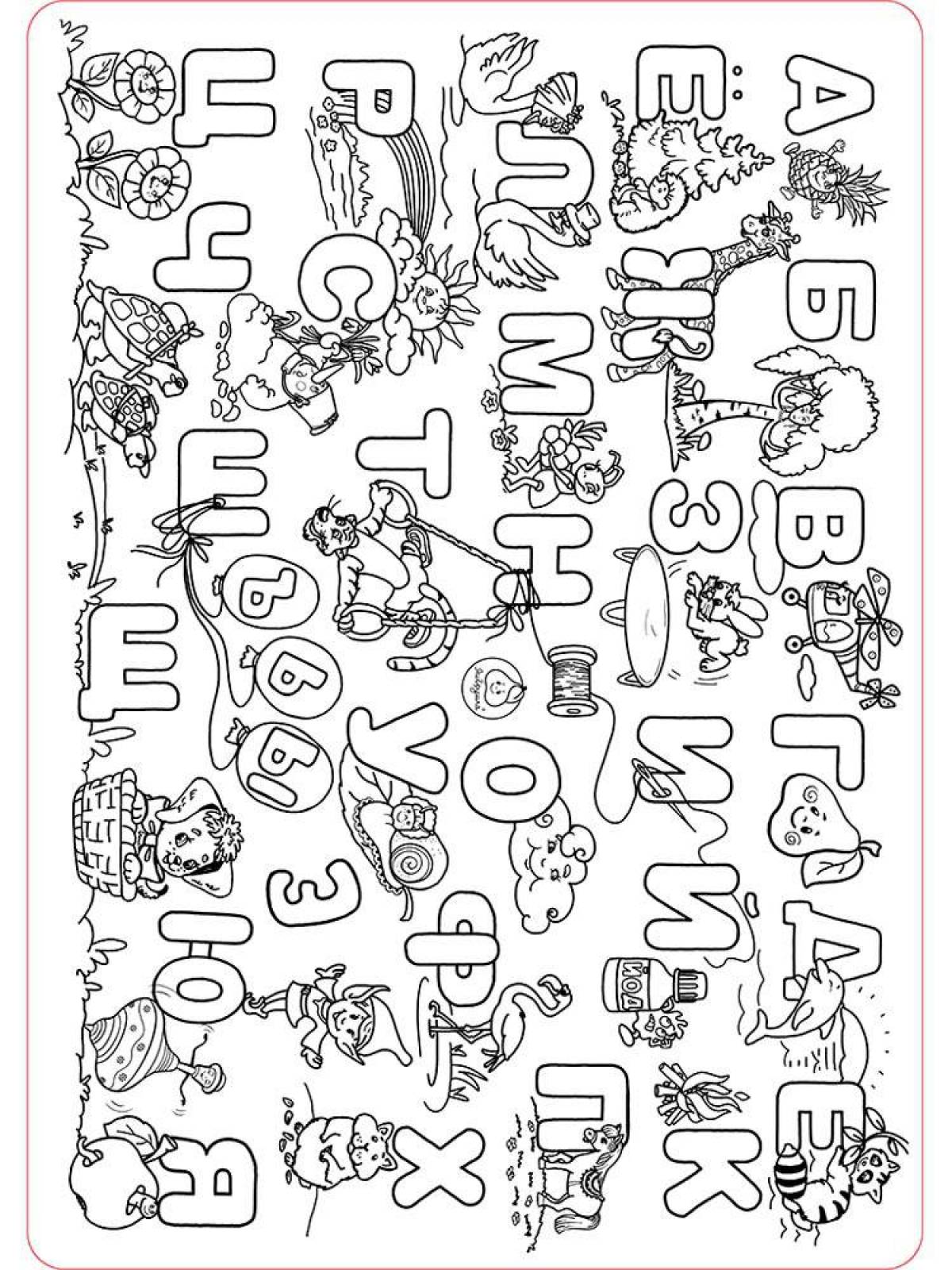 Interesting laura alphabet coloring page