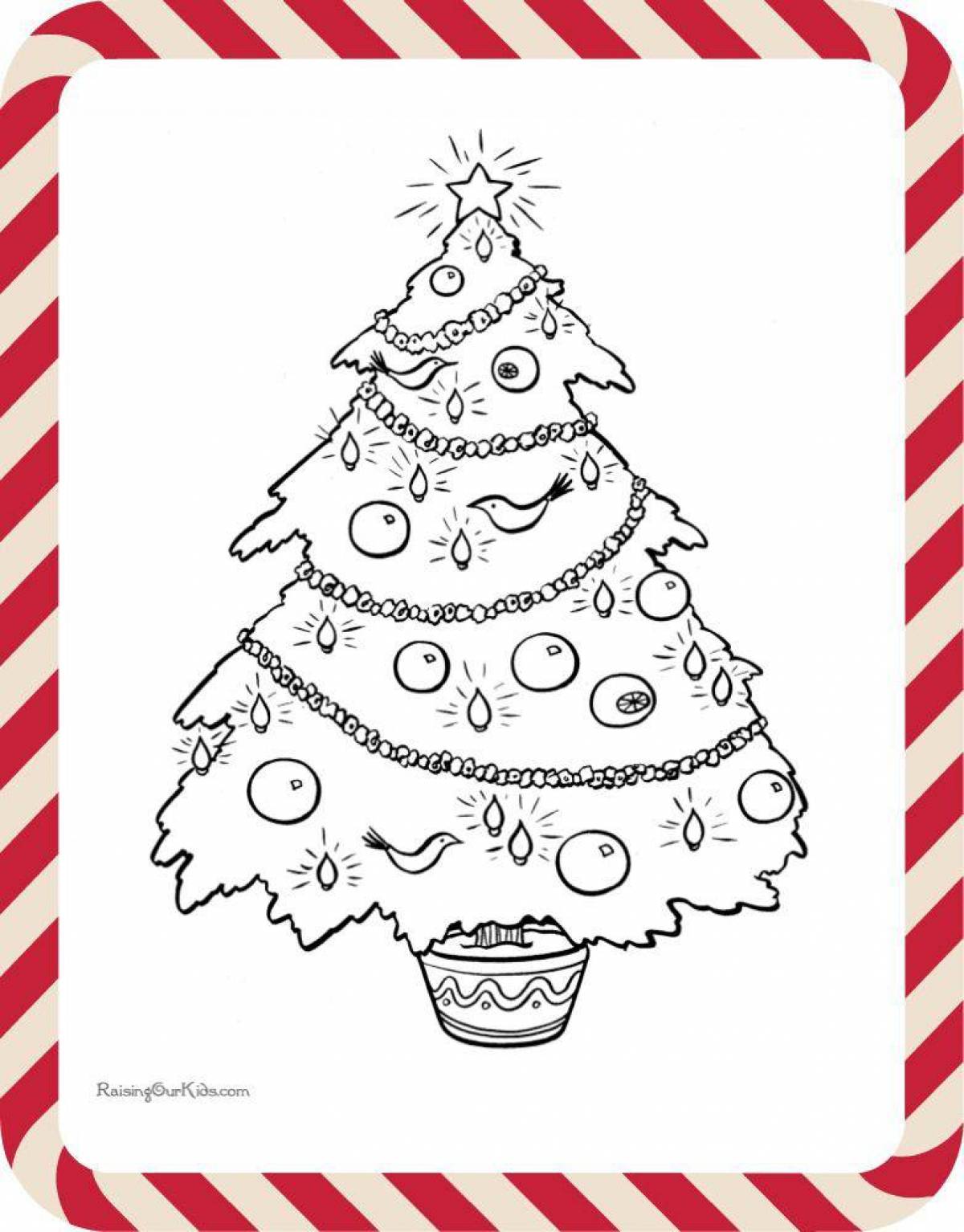 Dazzling Christmas tree coloring book