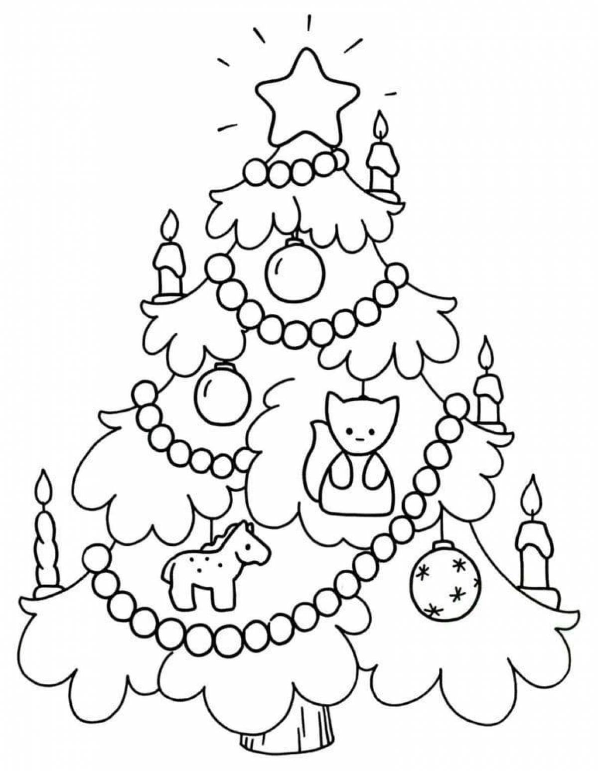 Christmas tree grand coloring page