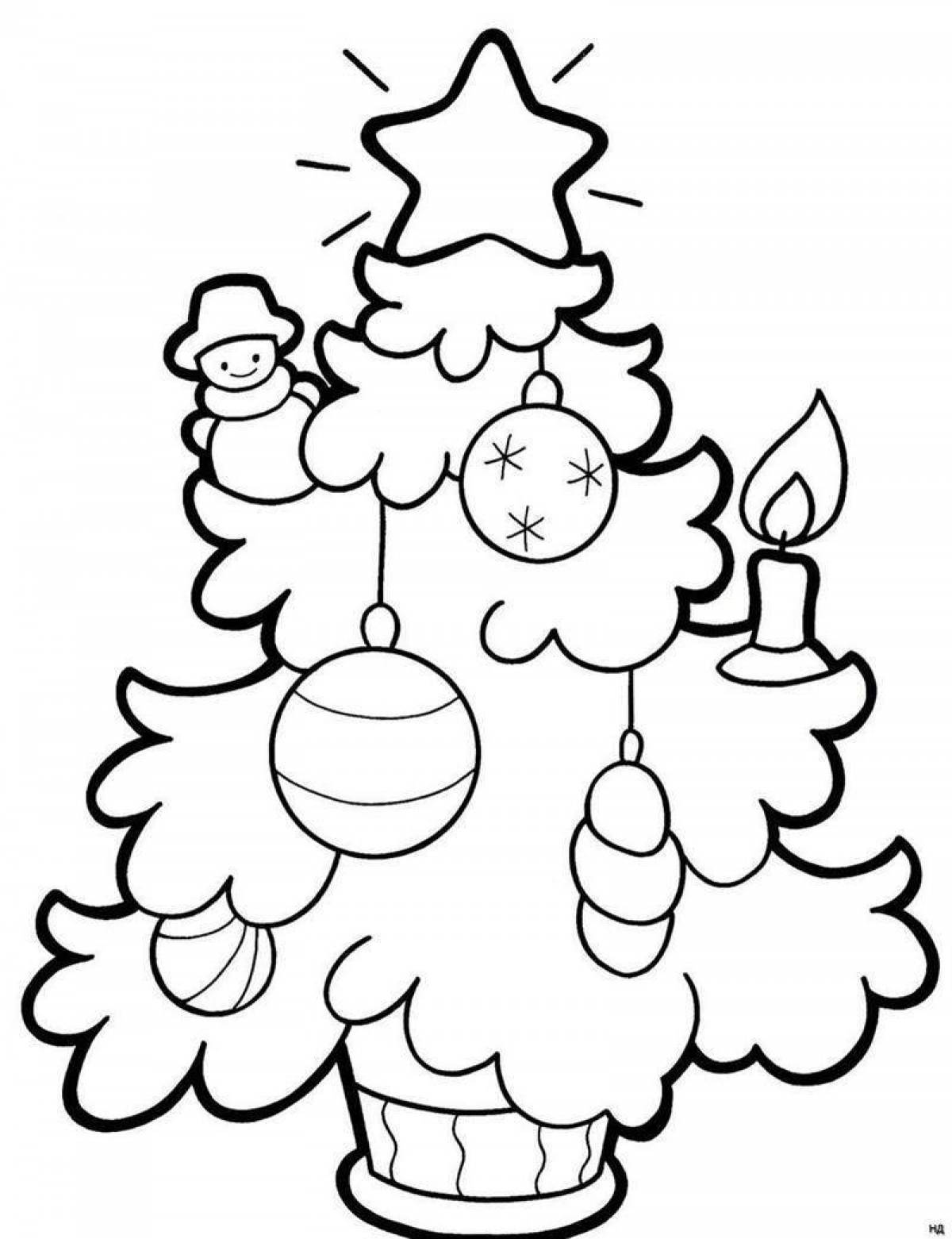 Fun coloring christmas tree