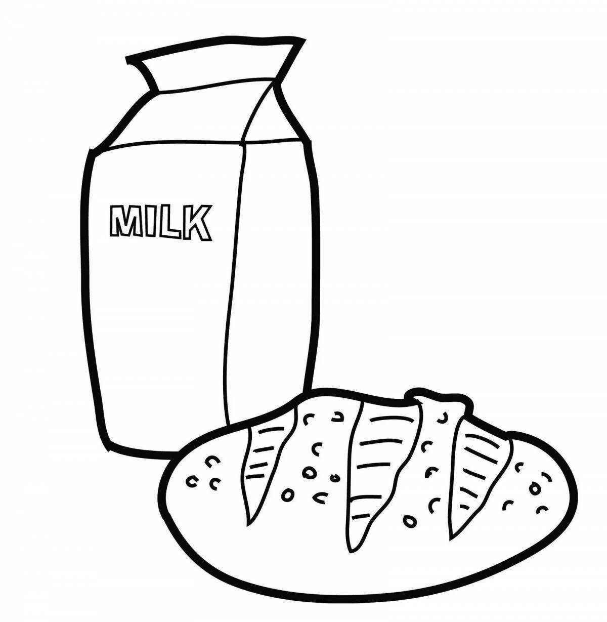 Молочные продукты раскраска для детей распечатать