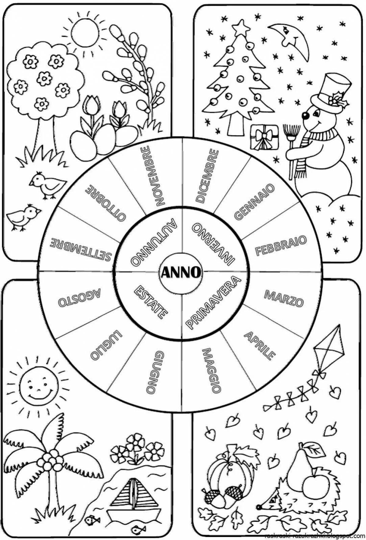 Coloring pages of the months of the year for preschoolers