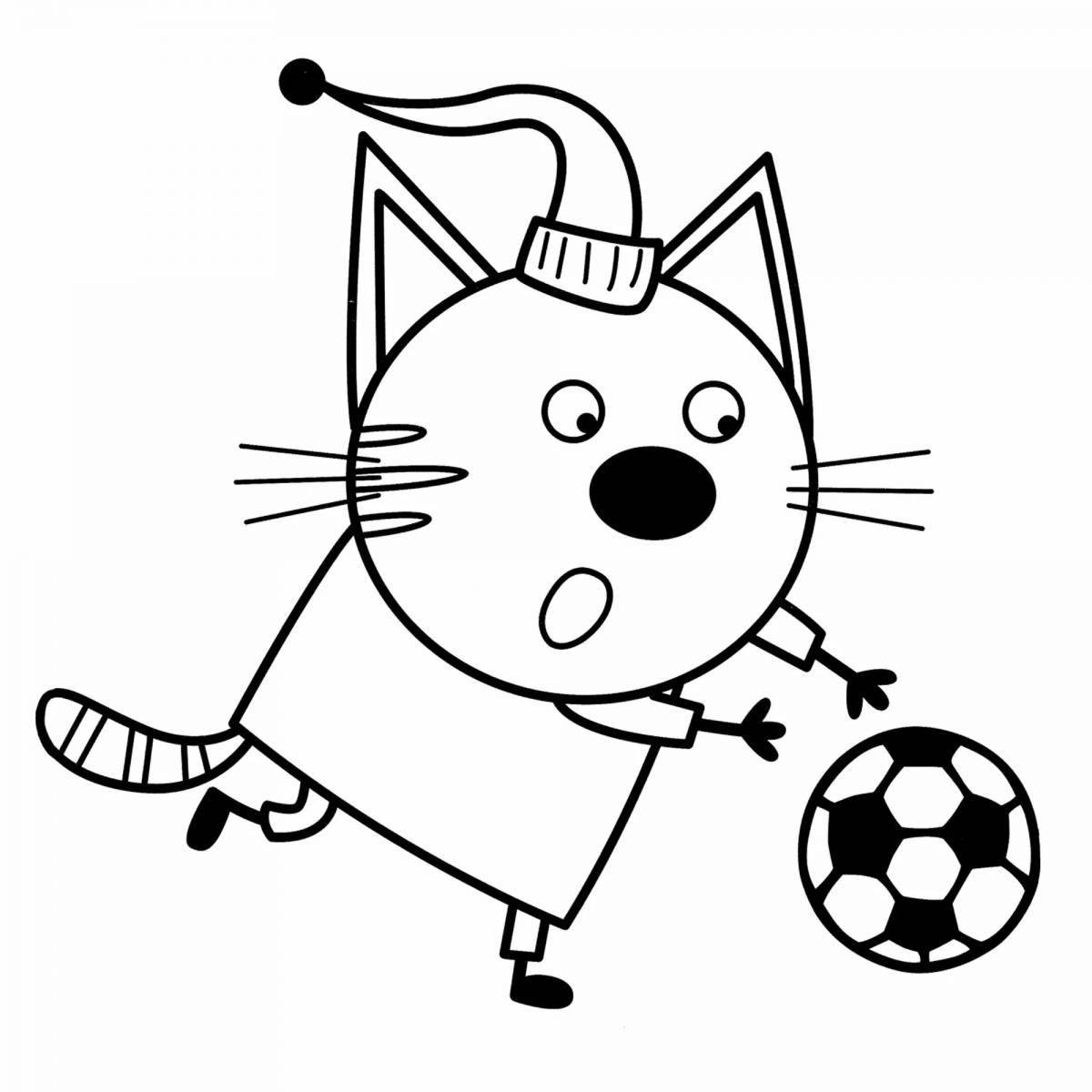 Gorgeous 3 cats coloring pages for girls