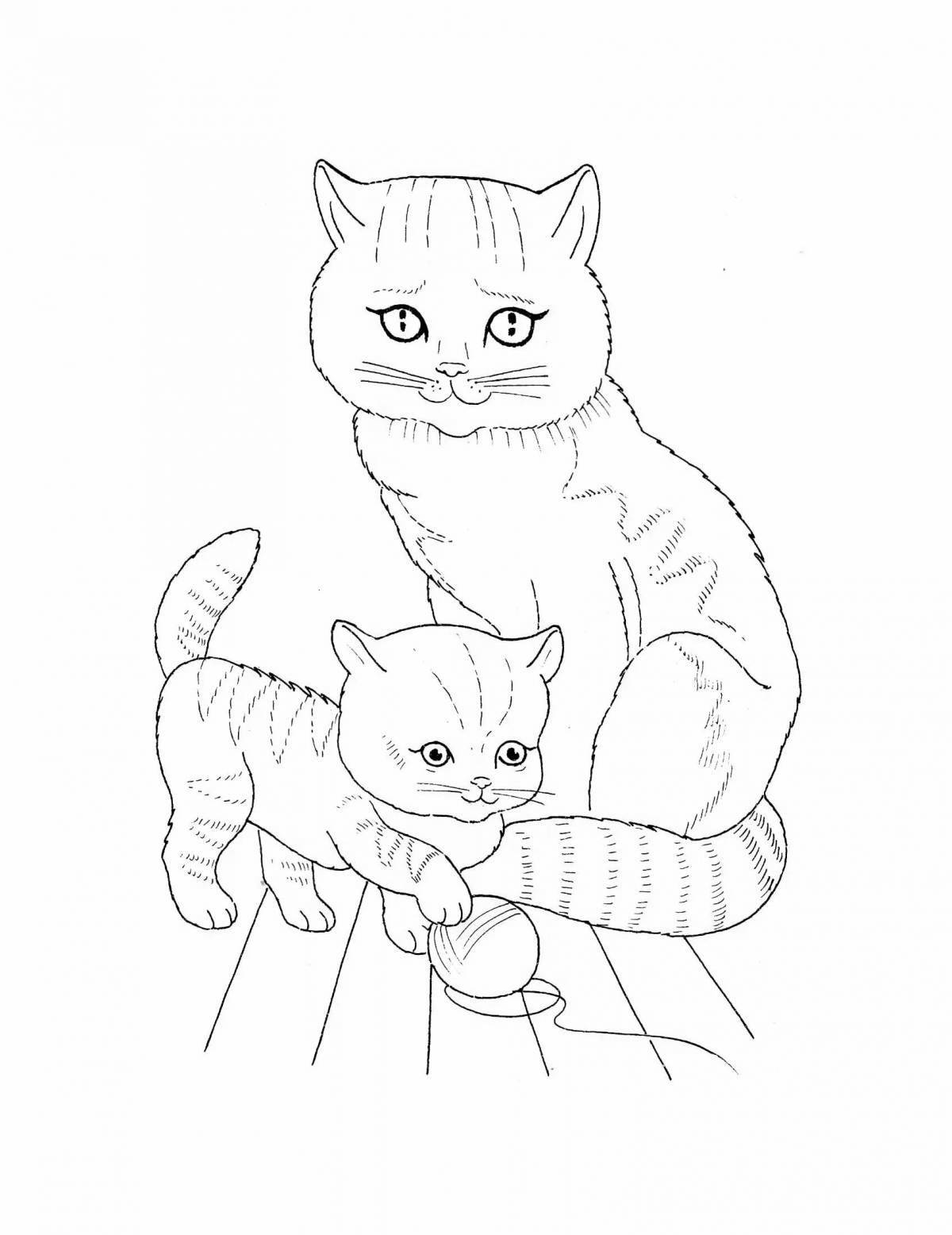 Сказочная раскраска рисунок кошки